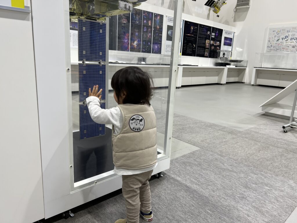 展示を見る子ども